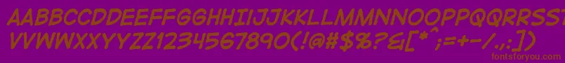 DigitalstripbbBoldital Font – Brown Fonts on Purple Background