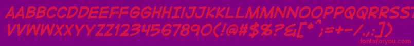Police DigitalstripbbBoldital – polices rouges sur fond violet