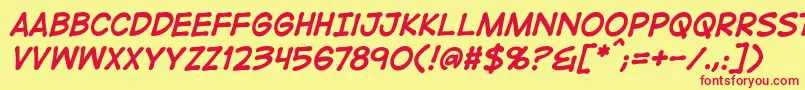 DigitalstripbbBoldital Font – Red Fonts on Yellow Background