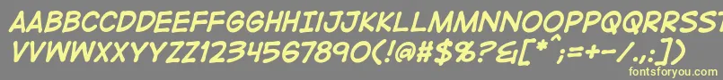 DigitalstripbbBoldital Font – Yellow Fonts on Gray Background