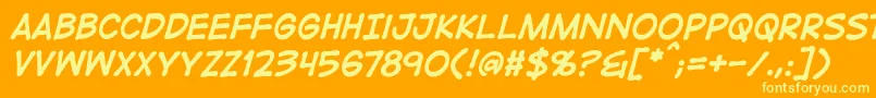 DigitalstripbbBoldital Font – Yellow Fonts on Orange Background