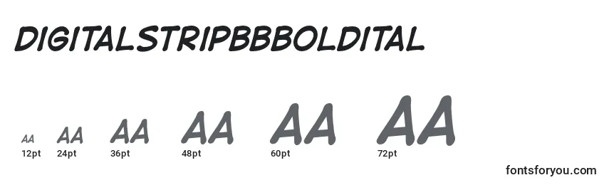 Размеры шрифта DigitalstripbbBoldital (81458)