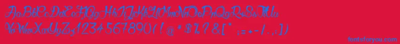 GueulesDeLoup2 Font – Blue Fonts on Red Background