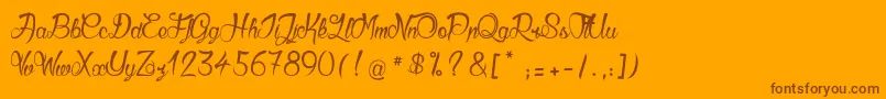 GueulesDeLoup2 Font – Brown Fonts on Orange Background