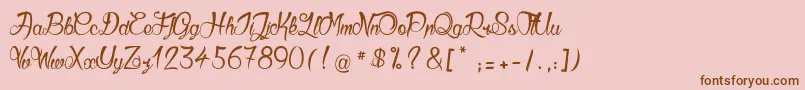 GueulesDeLoup2 Font – Brown Fonts on Pink Background