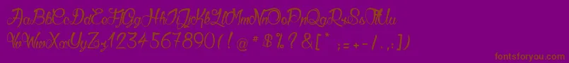 GueulesDeLoup2 Font – Brown Fonts on Purple Background