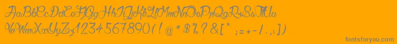 GueulesDeLoup2-Schriftart – Graue Schriften auf orangefarbenem Hintergrund