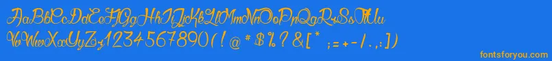 More about GueulesDeLoup2 Font GueulesDeLoup2 Font – Orange Fonts on Blue Background