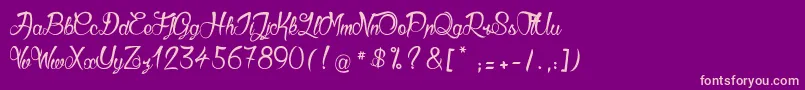 Fonte GueulesDeLoup2 – fontes rosa em um fundo violeta