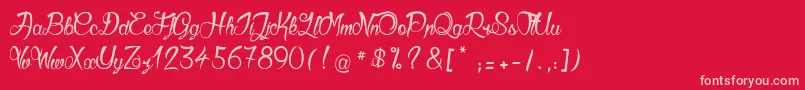 GueulesDeLoup2 Font – Pink Fonts on Red Background