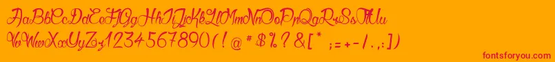 GueulesDeLoup2-Schriftart – Rote Schriften auf orangefarbenem Hintergrund