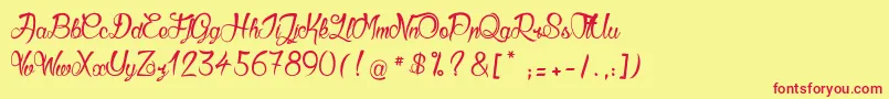 GueulesDeLoup2 Font – Red Fonts on Yellow Background