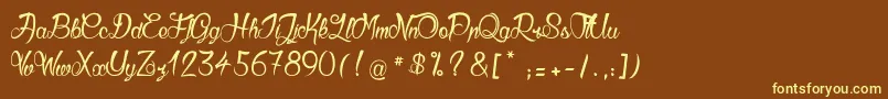 GueulesDeLoup2 Font – Yellow Fonts on Brown Background