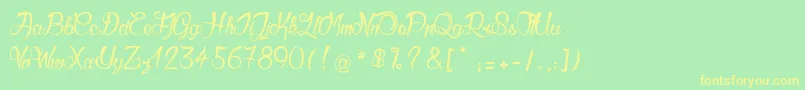 Weitere Informationen zur GueulesDeLoup2-Schriftart GueulesDeLoup2-Schriftart – Gelbe Schriften auf grünem Hintergrund