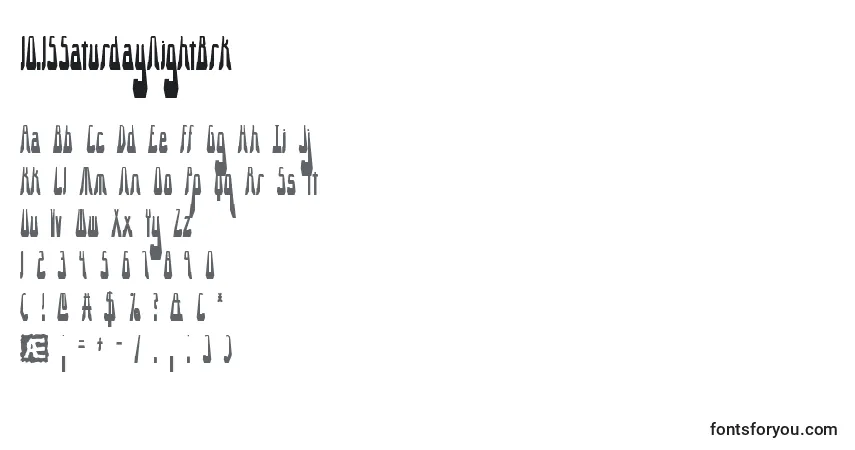 Czcionka 10.15SaturdayNightBrk – alfabet, cyfry, specjalne znaki