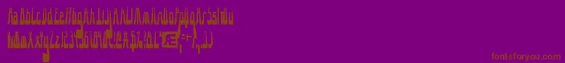 フォント10.15SaturdayNightBrk – 紫色の背景に茶色のフォント