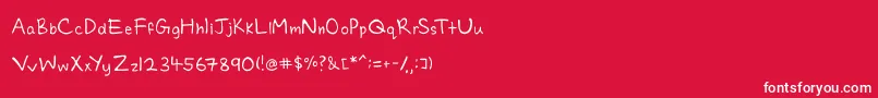 Charmie Font – White Fonts on Red Background