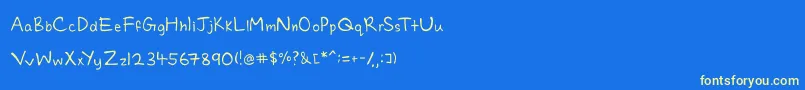 Charmie Font – Yellow Fonts on Blue Background