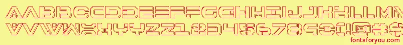 7thserviceengrave Font – Red Fonts on Yellow Background