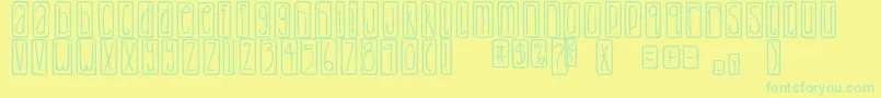 DjbLemonHeadOutlined-fontti – vihreät fontit keltaisella taustalla
