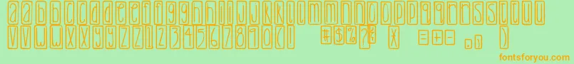 DjbLemonHeadOutlined Font – Orange Fonts on Green Background