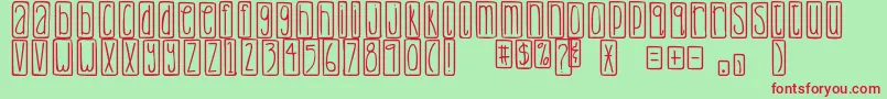 DjbLemonHeadOutlined Font – Red Fonts on Green Background
