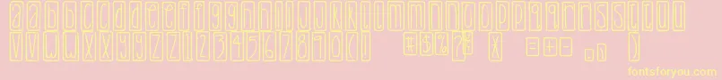 DjbLemonHeadOutlined-Schriftart – Gelbe Schriften auf rosa Hintergrund