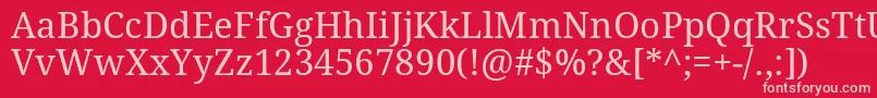 Droidserif Font – Pink Fonts on Red Background