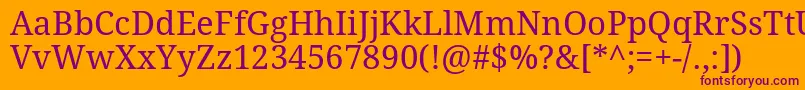 Droidserif Font – Purple Fonts on Orange Background