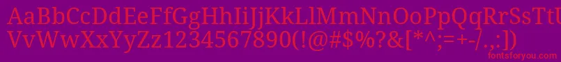 Droidserif Font – Red Fonts on Purple Background