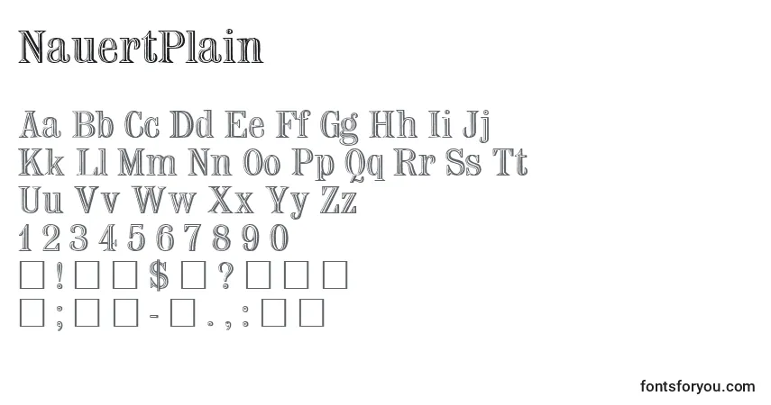 Schriftart NauertPlain – Alphabet, Zahlen, spezielle Symbole