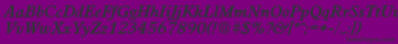 フォントWorchesterDemiboldita – 紫の背景に黒い文字