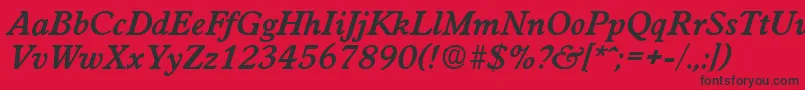 Czcionka WorchesterDemiboldita – czarne czcionki na czerwonym tle