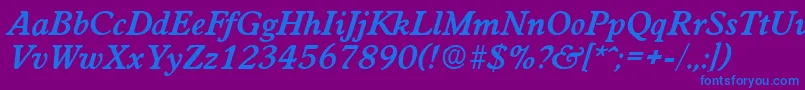 WorchesterDemiboldita Font – Blue Fonts on Purple Background