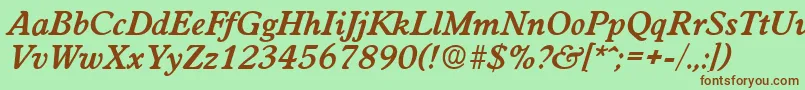 WorchesterDemiboldita Font – Brown Fonts on Green Background