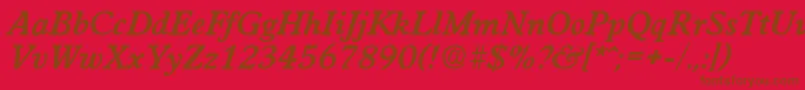 WorchesterDemiboldita Font – Brown Fonts on Red Background