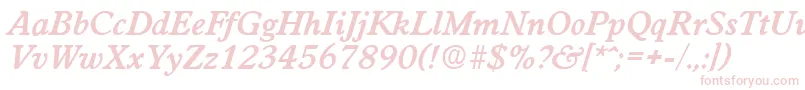 フォントWorchesterDemiboldita – ピンクのフォント