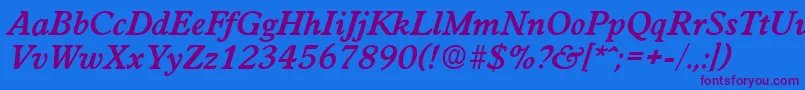 WorchesterDemiboldita Font – Purple Fonts on Blue Background