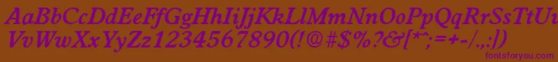 WorchesterDemiboldita-Schriftart – Violette Schriften auf braunem Hintergrund