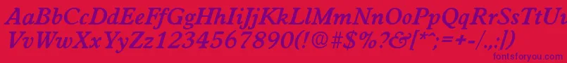 WorchesterDemiboldita-Schriftart – Violette Schriften auf rotem Hintergrund