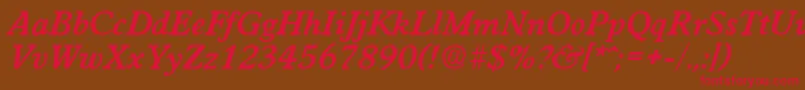 WorchesterDemiboldita Font – Red Fonts on Brown Background