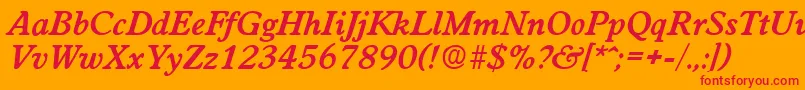 WorchesterDemiboldita Font – Red Fonts on Orange Background