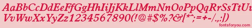 WorchesterDemiboldita Font – Red Fonts on Pink Background