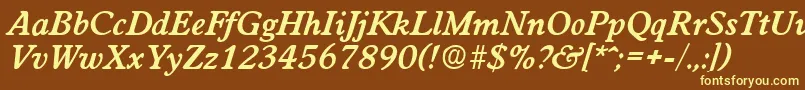 WorchesterDemiboldita Font – Yellow Fonts on Brown Background