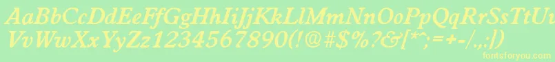 WorchesterDemiboldita Font – Yellow Fonts on Green Background