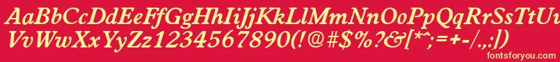 WorchesterDemiboldita Font – Yellow Fonts on Red Background