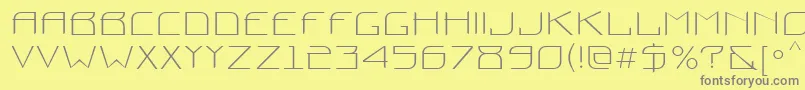 Prounctt-fontti – harmaat kirjasimet keltaisella taustalla