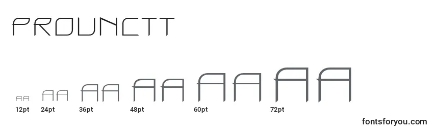 Prounctt Font Sizes