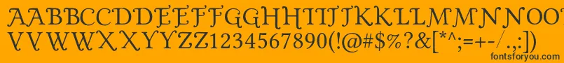 Goldplated-Schriftart – Schwarze Schriften auf orangefarbenem Hintergrund