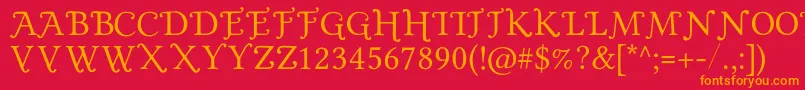 Goldplated Font – Orange Fonts on Red Background